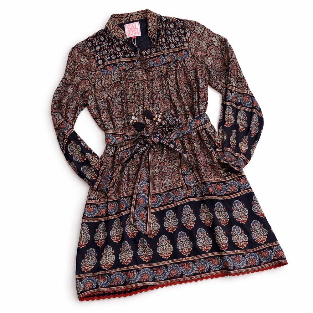 Sal Rosa Florence Belted Boho Mini Dress